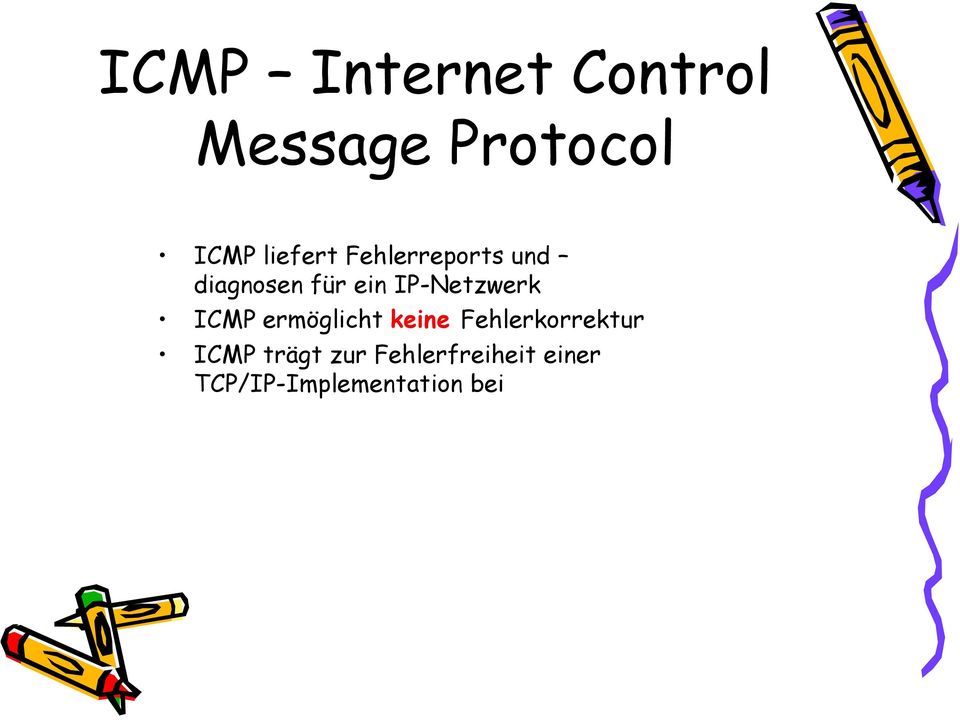 IP-Netzwerk ICMP ermöglicht keine Fehlerkorrektur