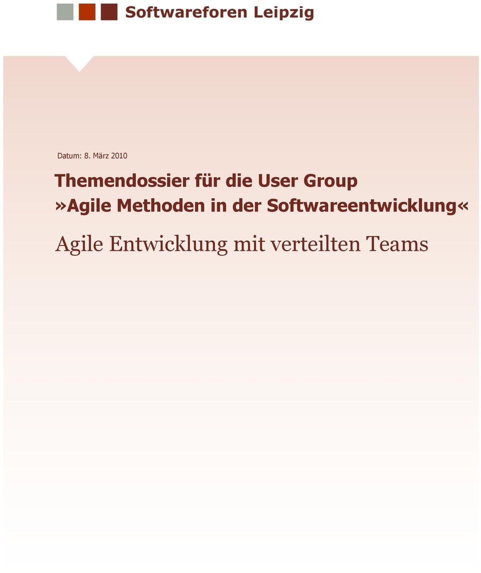 User Group»Agile Methoden in der