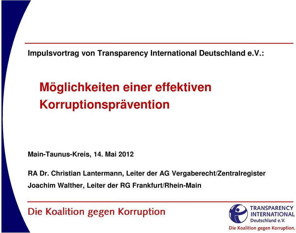 n Transparency International Deutschland e.v.