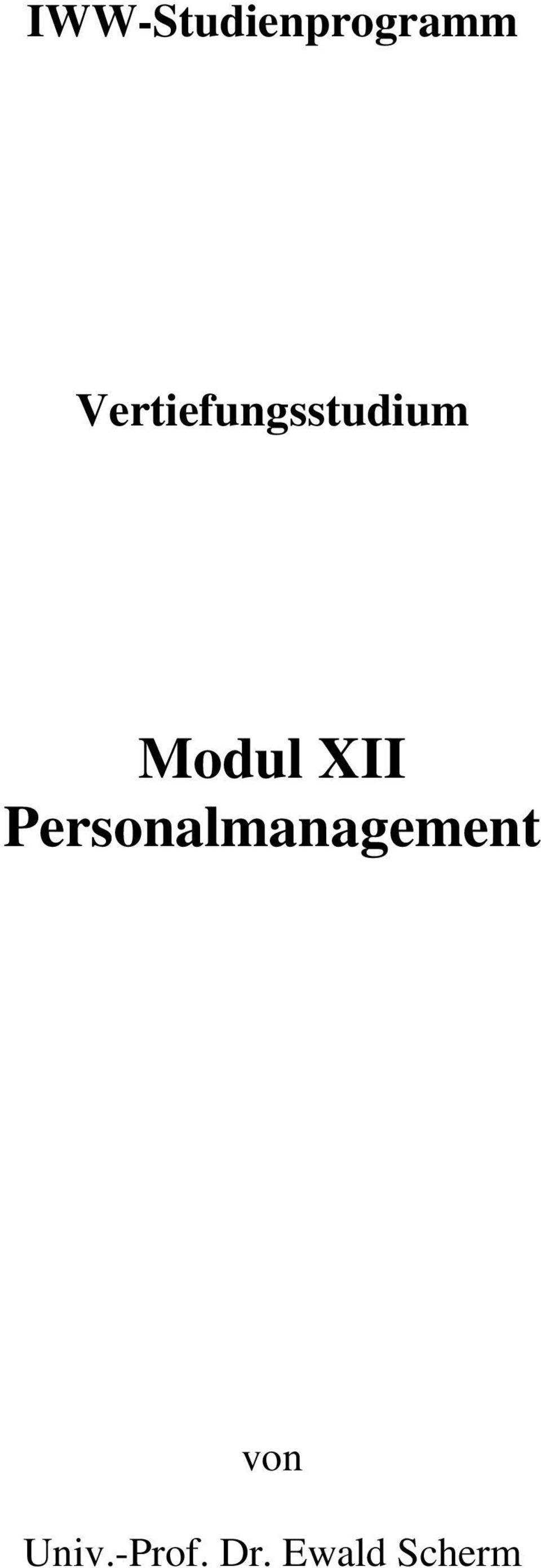 XII Personalmanagement
