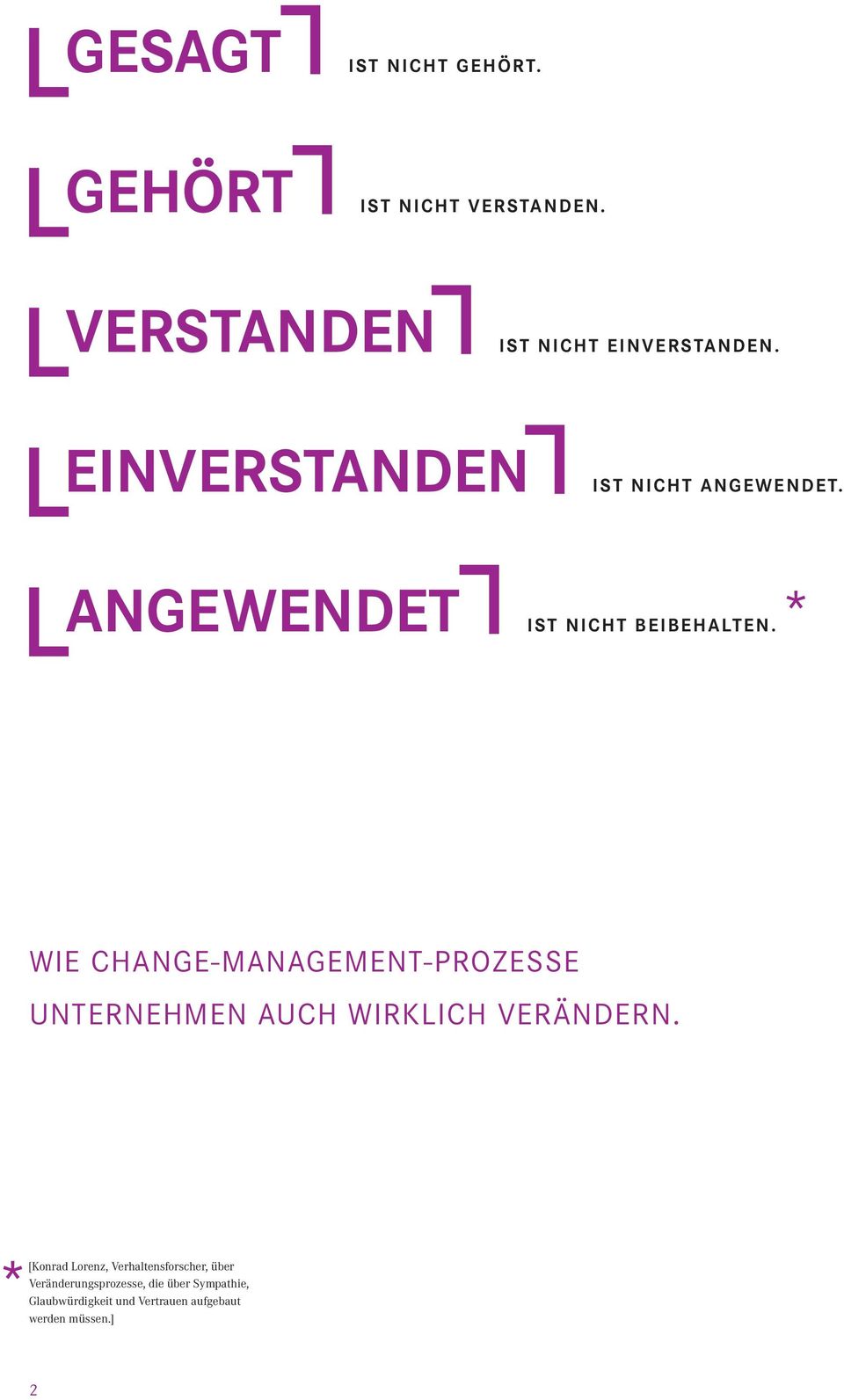 * Wie Change-Management-Prozesse Unternehmen auch wirklich verändern.