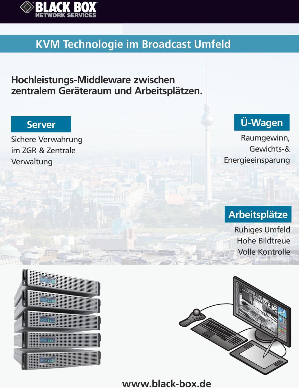 Ü-Wagen Server Raumgewinn, Gewichts-& Energieeinsparung Sichere