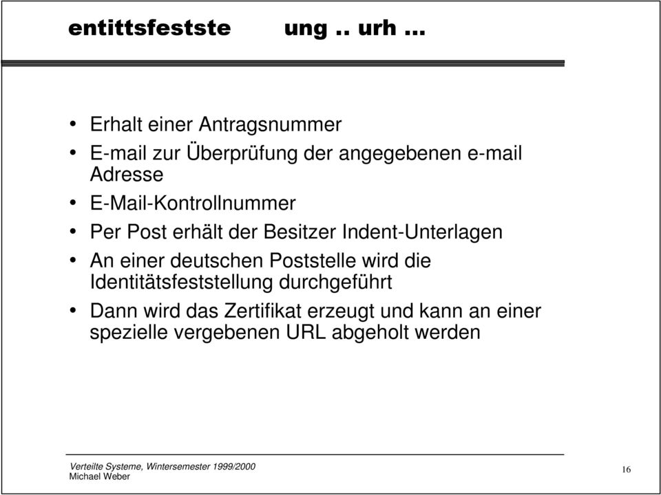 Indent-Unterlagen An einer deutschen Poststelle wird die Identitätsfeststellung