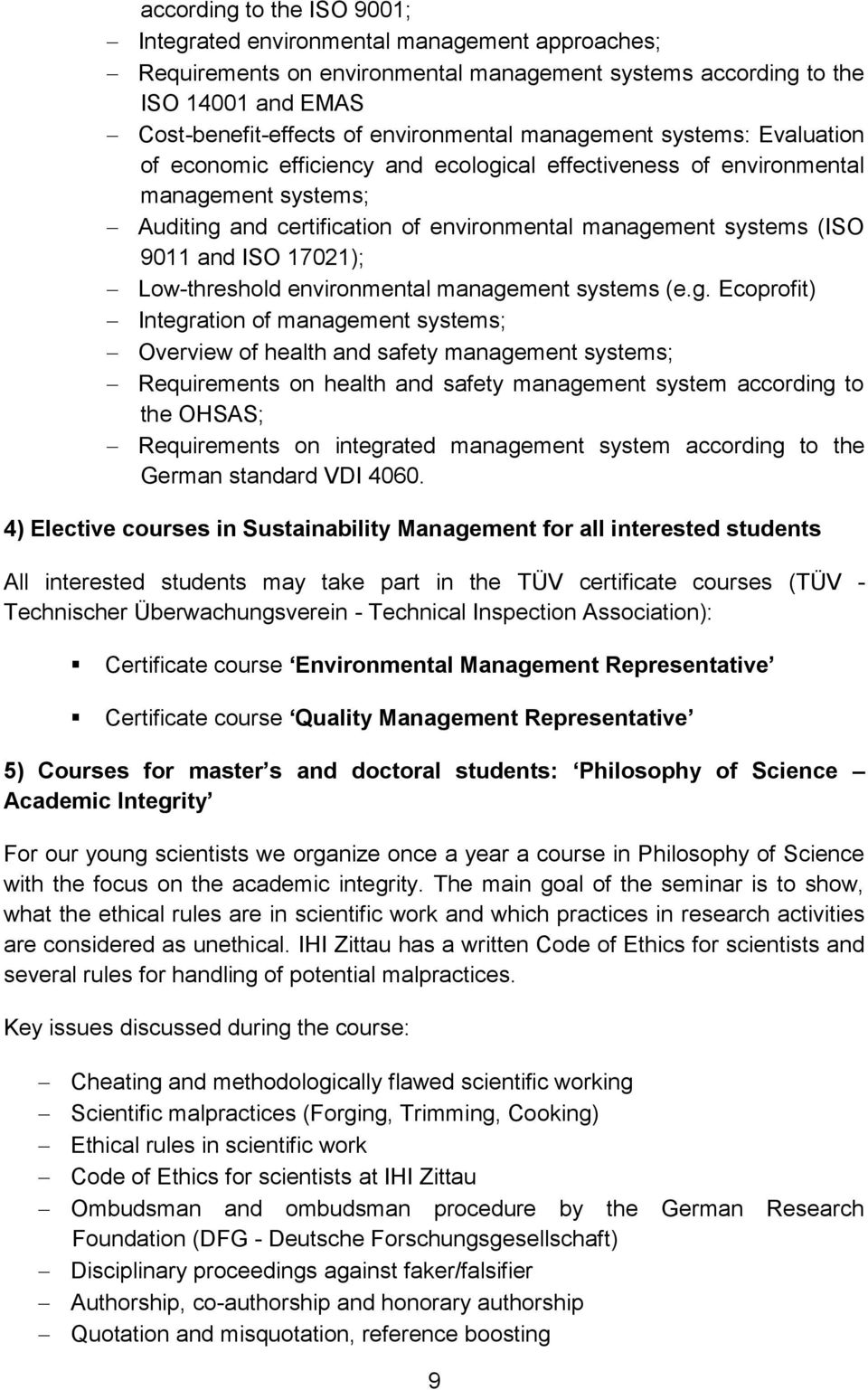ISO 17021); Low-threshold environmental manage