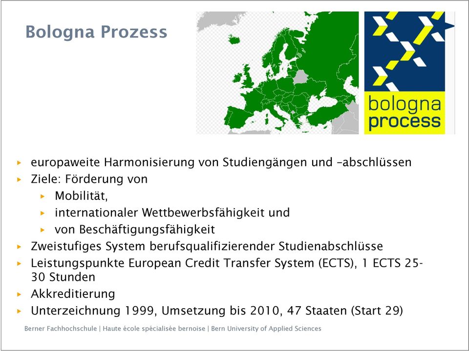 System berufsqualifizierender Studienabschlüsse Leistungspunkte European Credit Transfer System