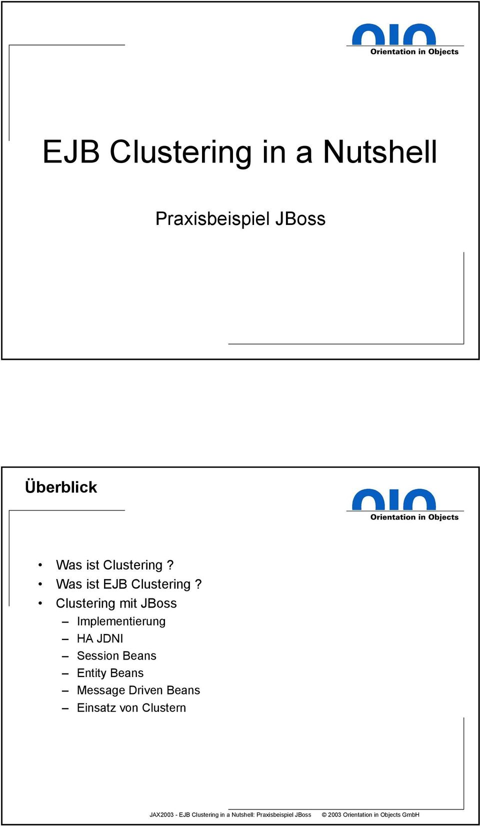 Clustering mit JBoss Implementierung HA JDNI Session