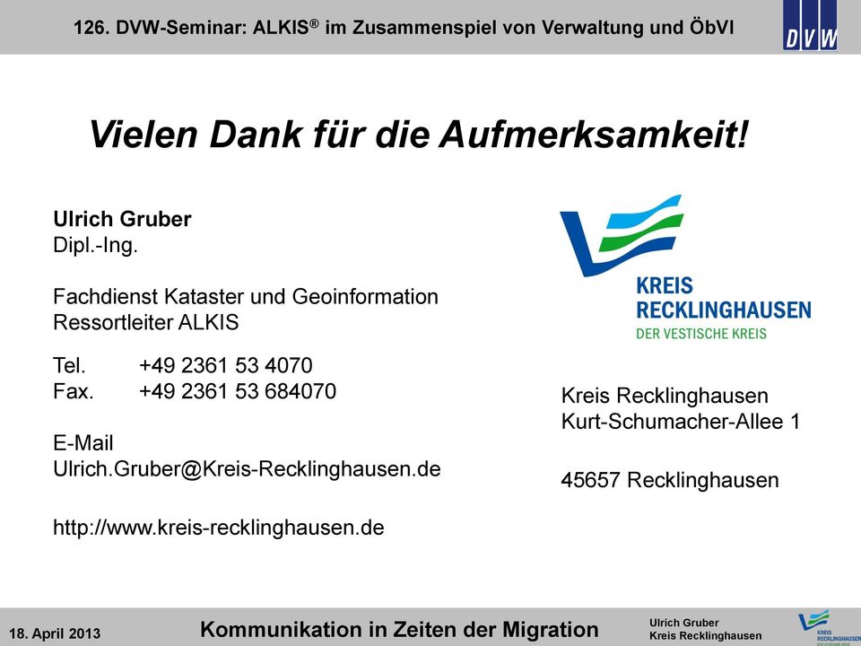 +49 2361 53 4070 Fax. +49 2361 53 684070 E-Mail Ulrich.