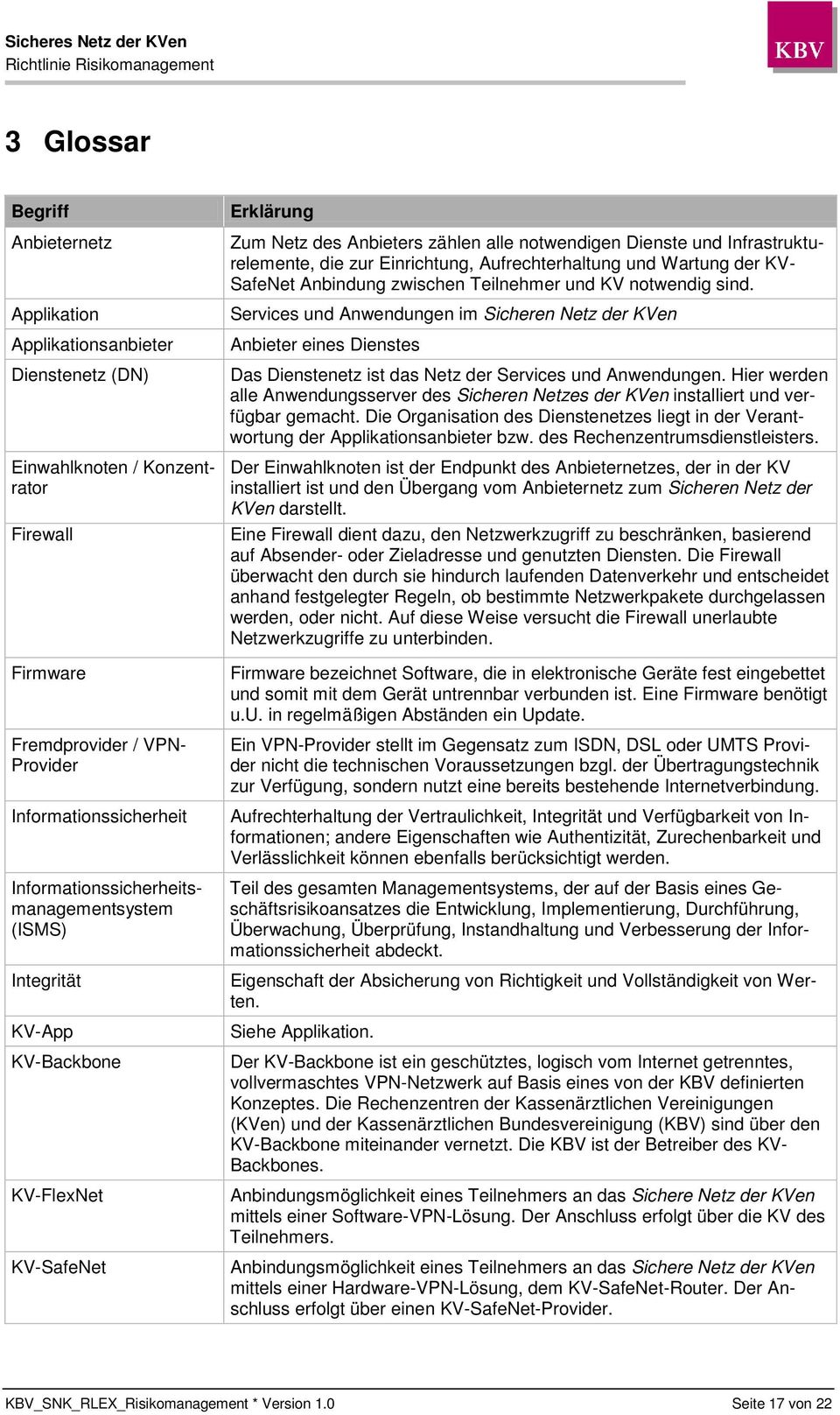 Einrichtung, Aufrechterhaltung und Wartung der KV- SafeNet Anbindung zwischen Teilnehmer und KV notwendig sind.