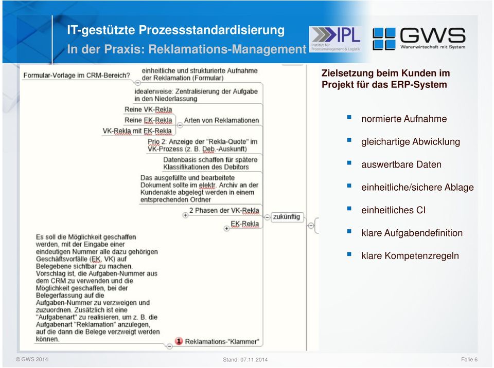 auswertbare Daten einheitliche/sichere Ablage einheitliches CI klare