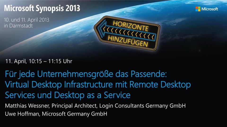 Services und Desktop as a Service Matthias Wessner, Principal