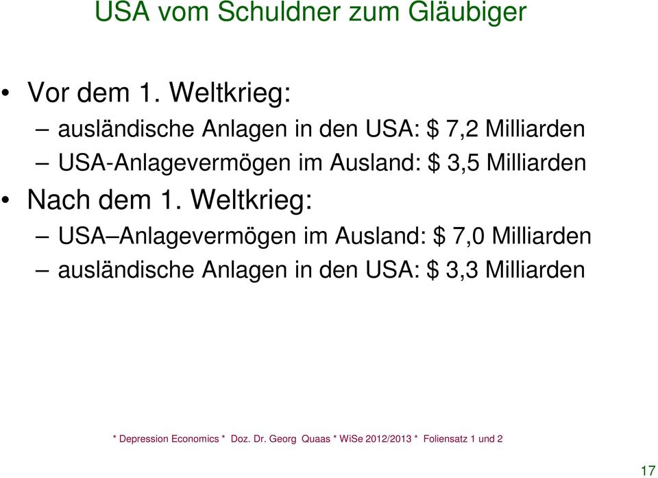 USA-Anlagevermögen im Ausland: $ 3,5 Milliarden Nach dem 1.