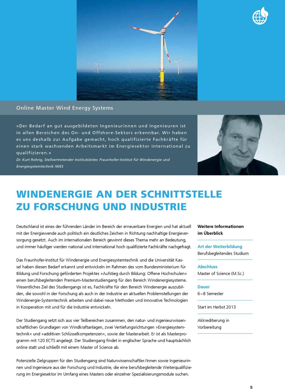 Kurt Rohrig, Stellvertretender Institutsleiter, Fraunhofer-Institut für Windenergie und Energiesystemtechnik IWES WINDENERGIE AN DER SCHNITTSTELLE ZU FORSCHUNG UND INDUSTRIE Deutschland ist eines der