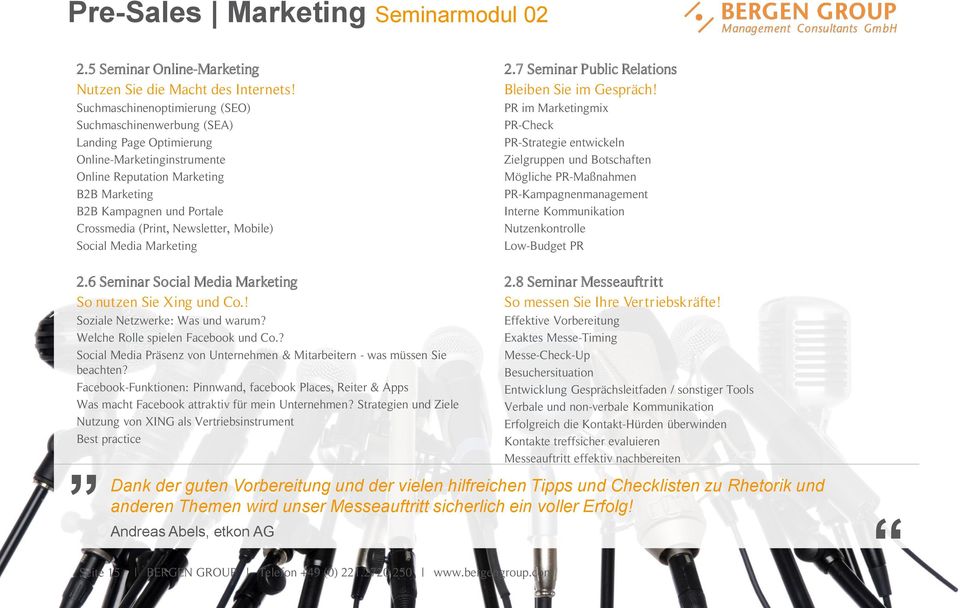 Newsletter, Mobile) Social Media Marketing 2.7 Seminar Public Relations Bleiben Sie im Gespräch!