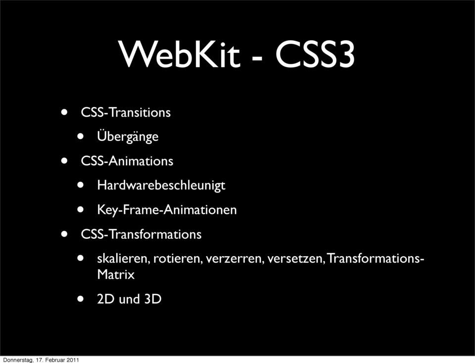 Key-Frame-Animationen CSS-Transformations