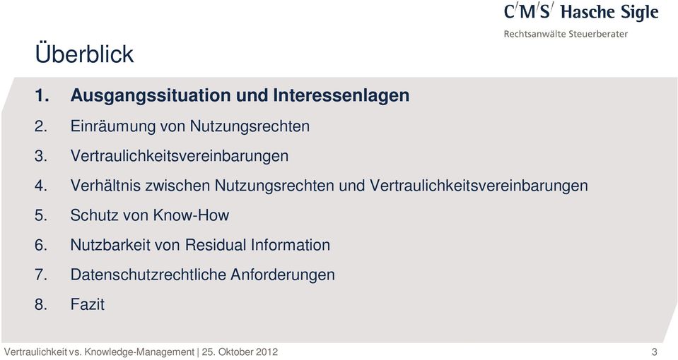 Verhältnis zwischen Nutzungsrechten und Vertraulichkeitsvereinbarungen 5.