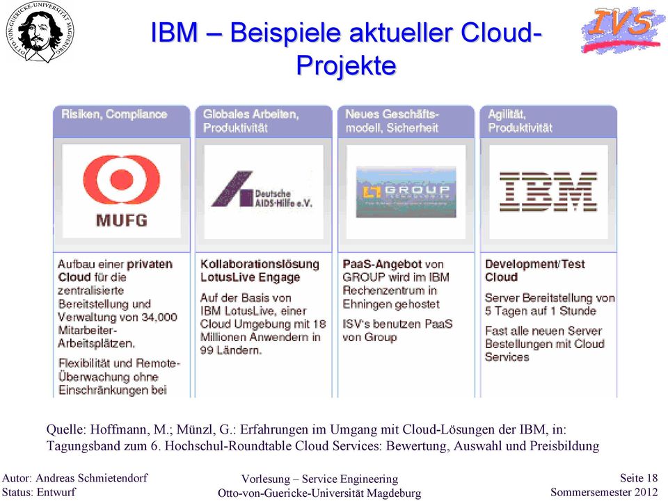 : Erfahrungen im Umgang mit Cloud-Lösungen der IBM, in: