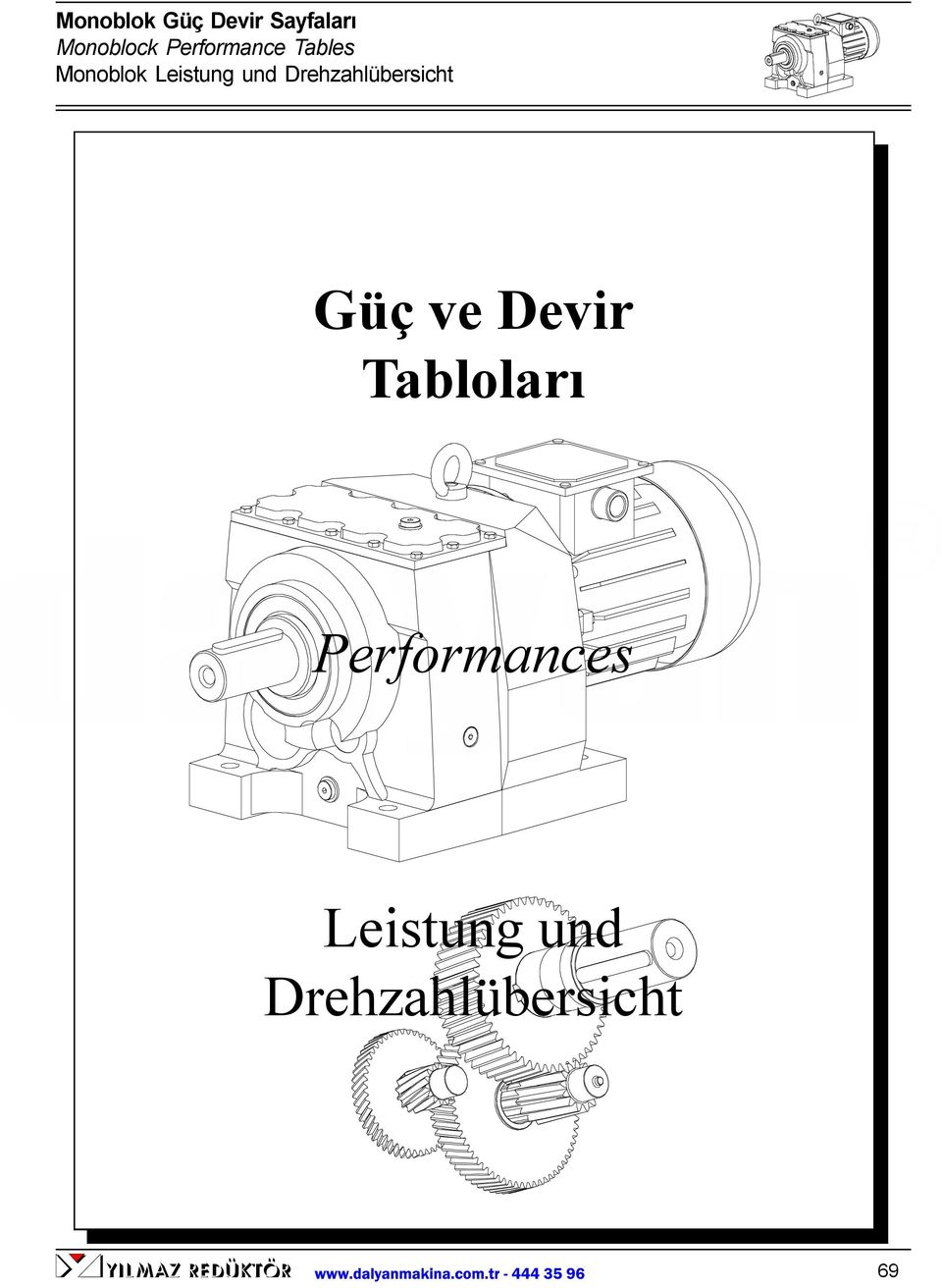 Drehzahlübersicht Güç ve Devir Tabloları