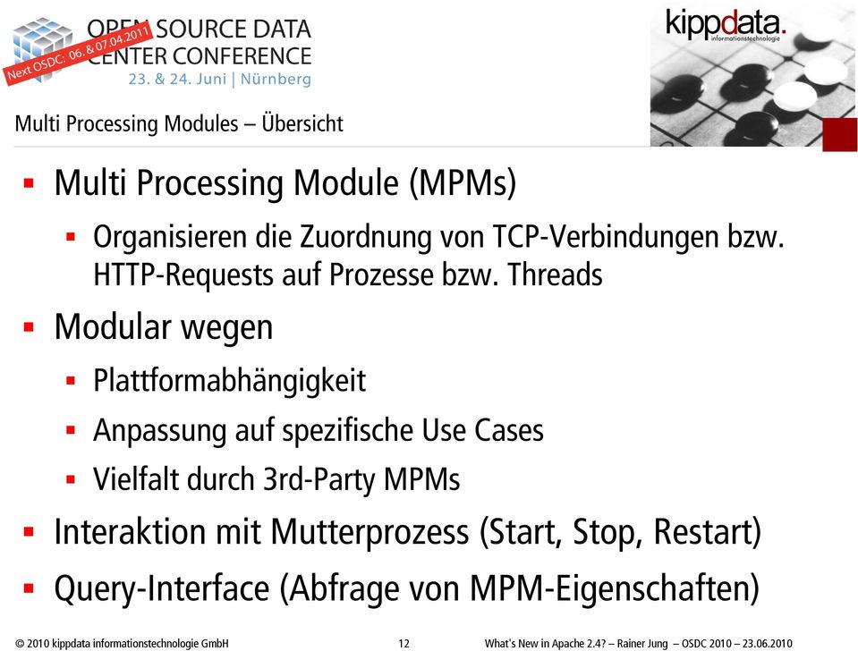 Threads Modular wegen Plattformabhängigkeit Anpassung auf spezifische Use Cases Vielfalt durch 3rd-Party MPMs