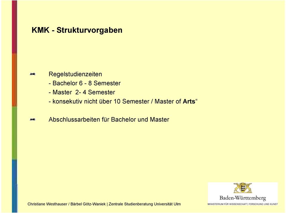 konsekutiv nicht über 10 Semester / Master of