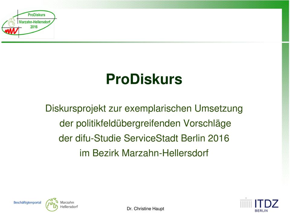 Vorschläge der difu-studie ServiceStadt Berlin