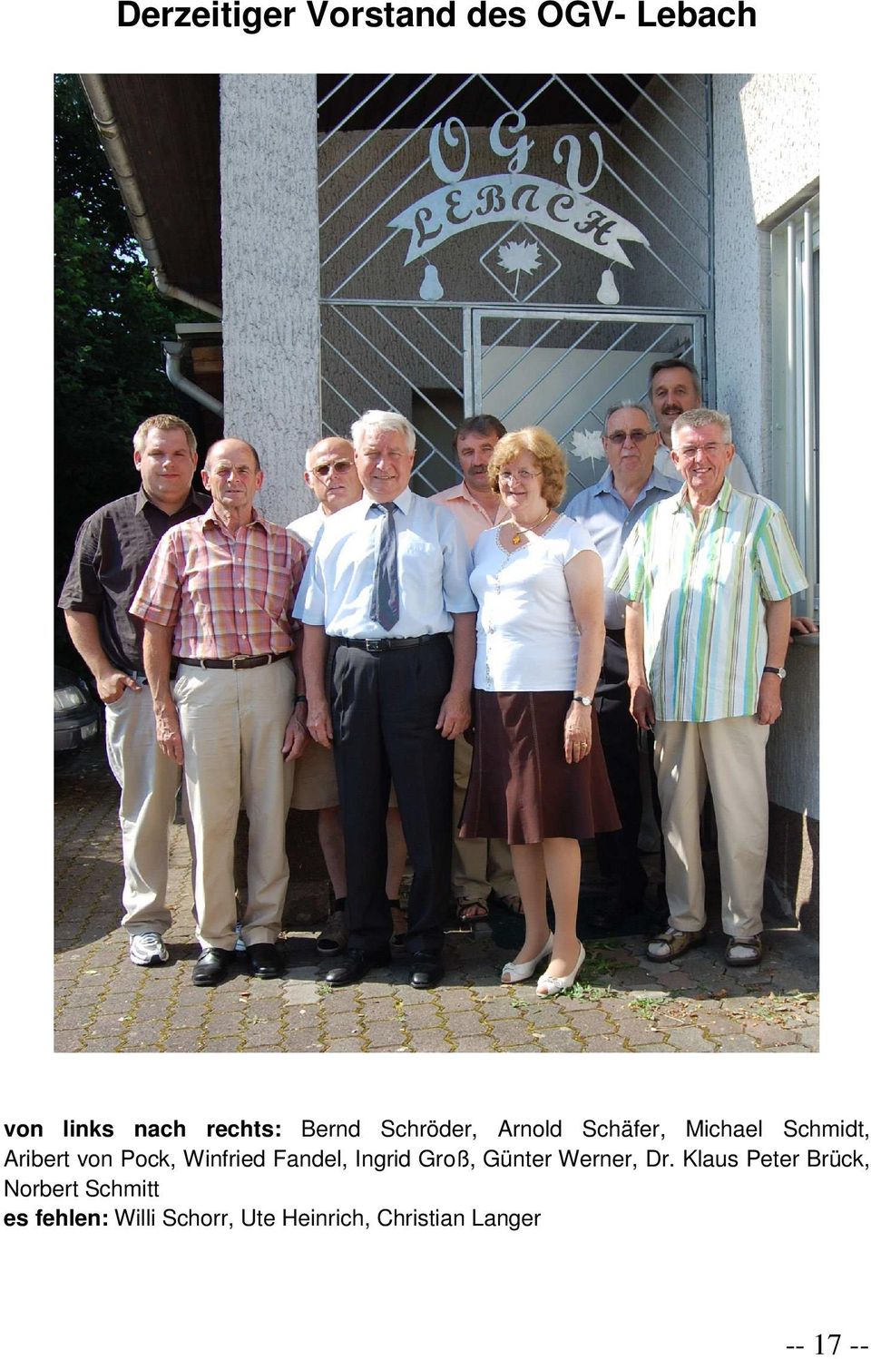 Winfried Fandel, Ingrid Groß, Günter Werner, Dr.