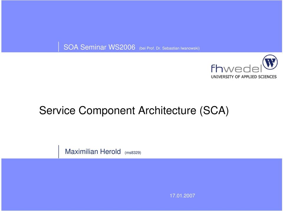 Component Architecture (SCA)