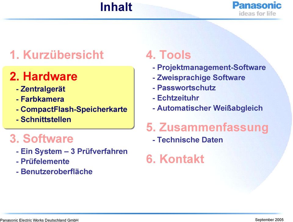 Software - Ein System 3 Prüfverfahren - Prüfelemente - Benutzeroberfläche 4.