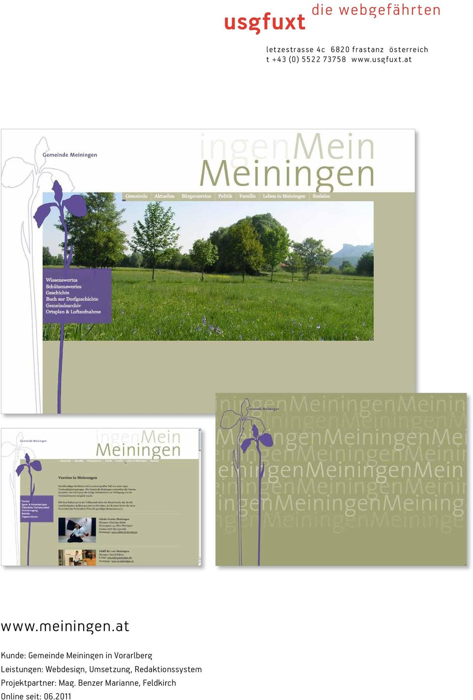 Leistungen: Webdesign, Umsetzung,