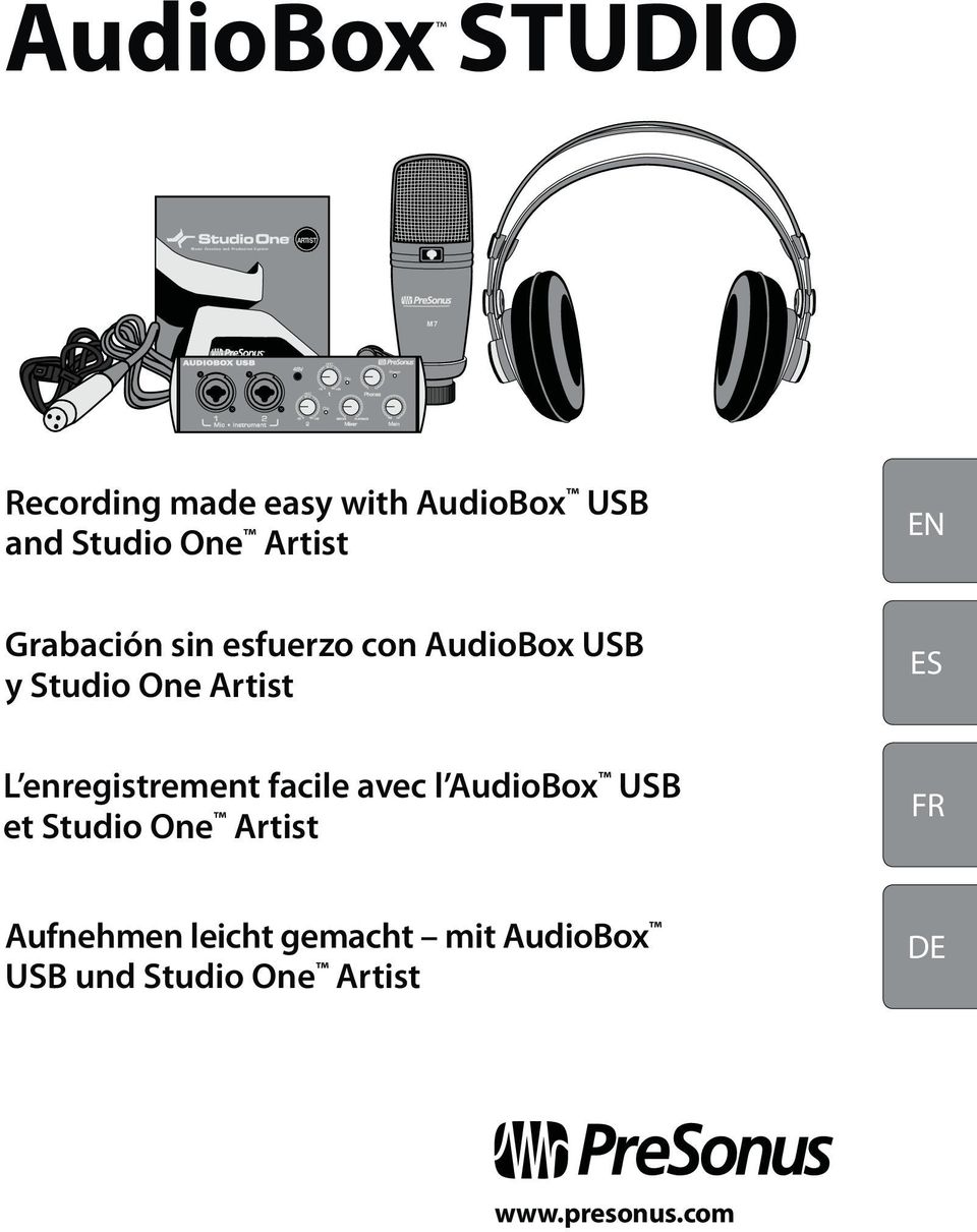 USB y Studio One Artist L enregistrement facile avec l AudioBox USB et Studio One