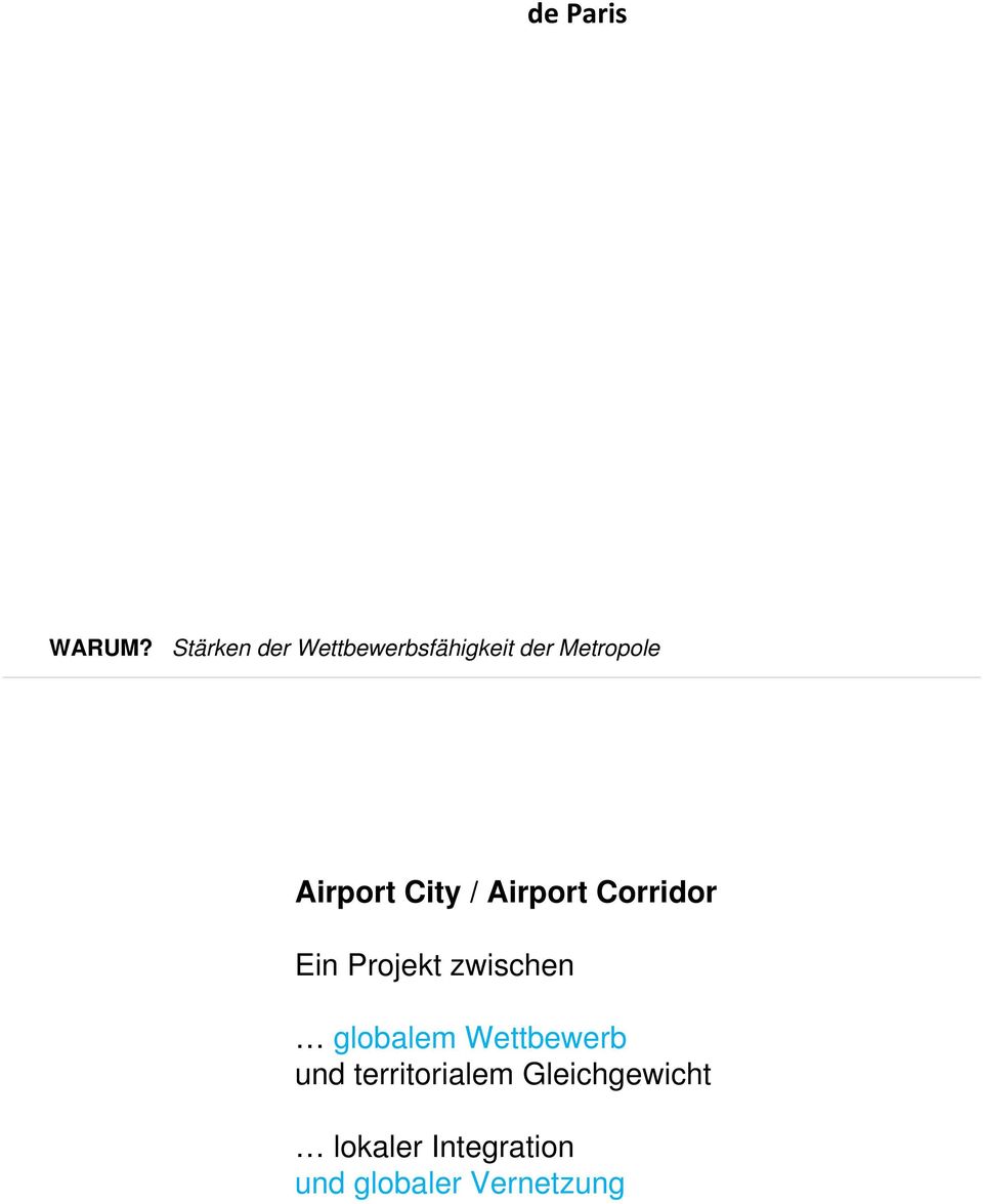 Airport City / Airport Corridor Ein Projekt zwischen