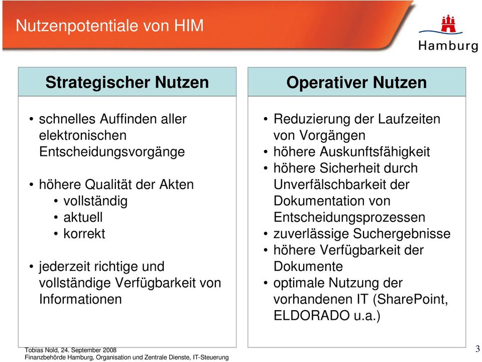 der Laufzeiten von Vorgängen höhere Auskunftsfähigkeit höhere Sicherheit durch Unverfälschbarkeit der Dokumentation von