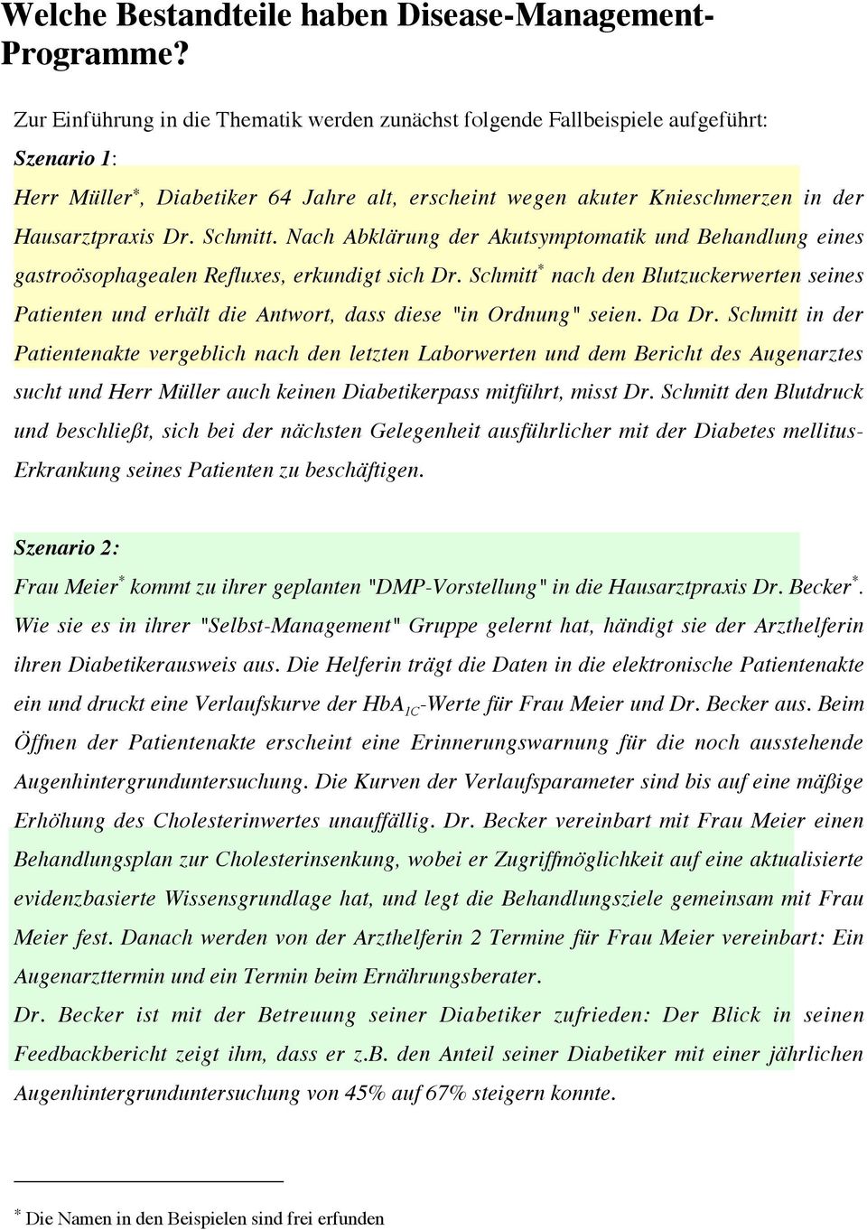 Schmitt. Nach Abklärung der Akutsymptomatik und Behandlung eines gastroösophagealen Refluxes, erkundigt sich Dr.