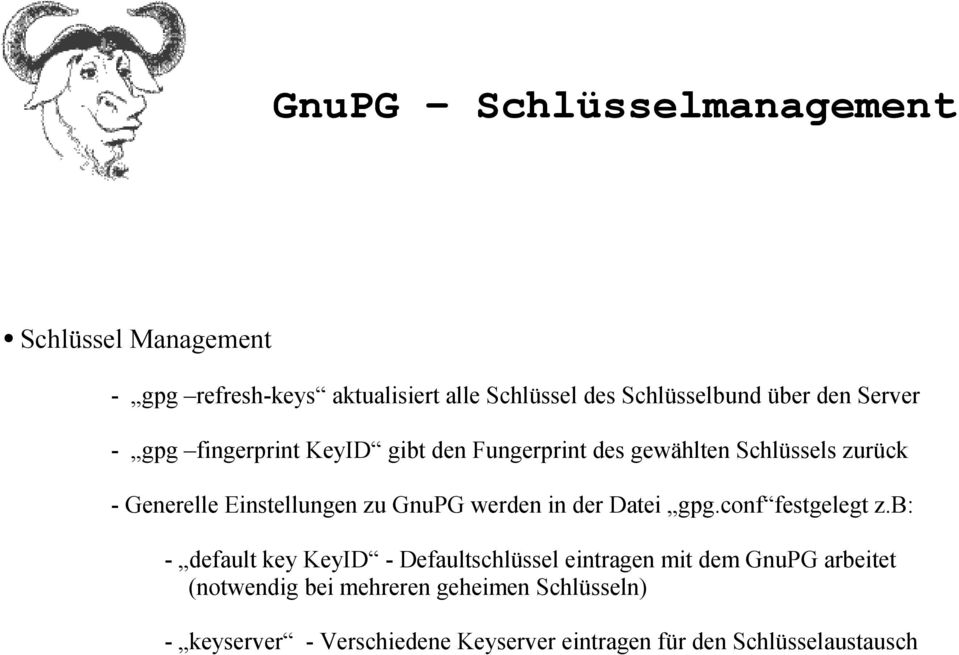 GnuPG werden in der Datei gpg.conf festgelegt z.