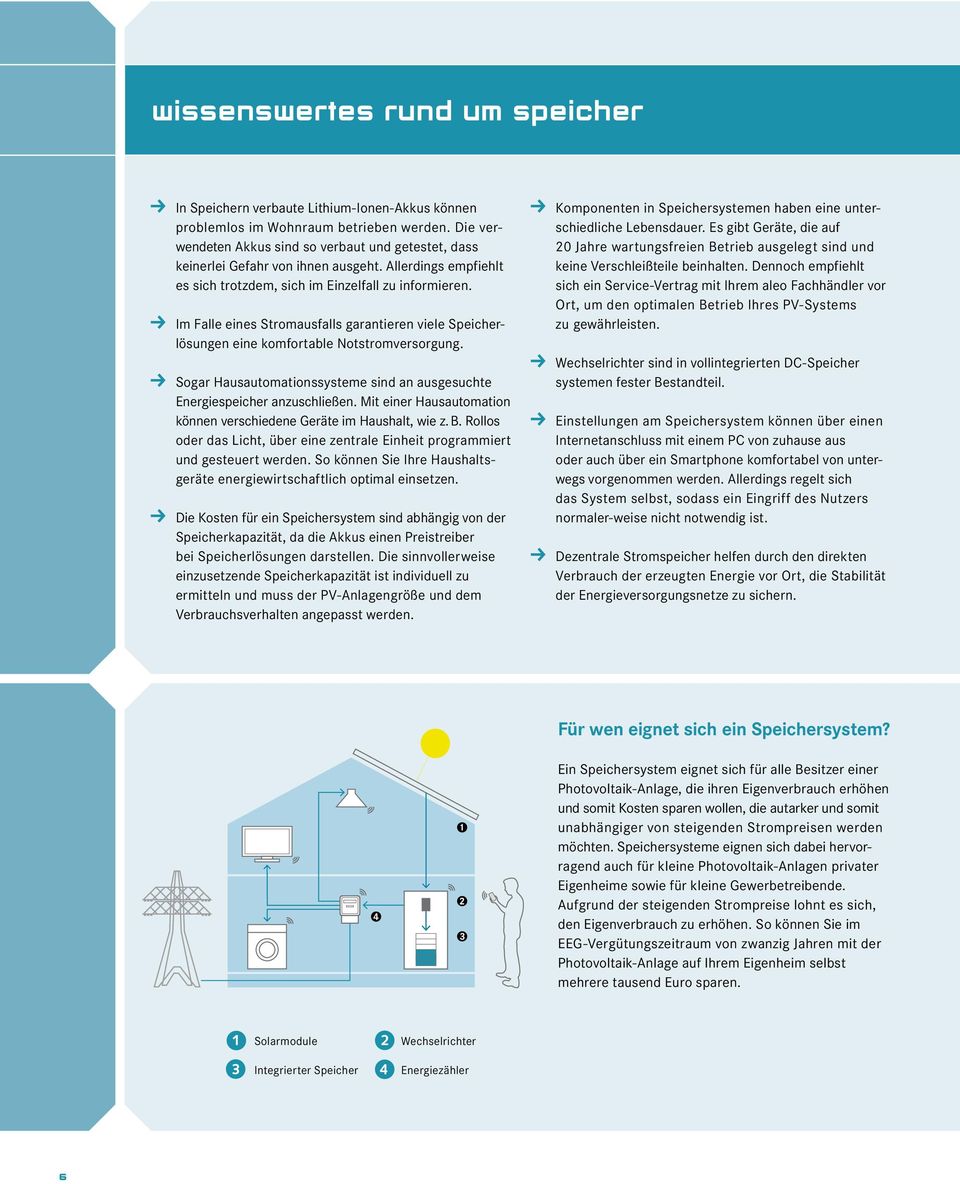 Im Falle eines Stromausfalls garantieren viele Speicherlösungen eine komfortable Notstromversorgung. Sogar Hausautomationssysteme sind an ausgesuchte Energiespeicher anzuschließen.