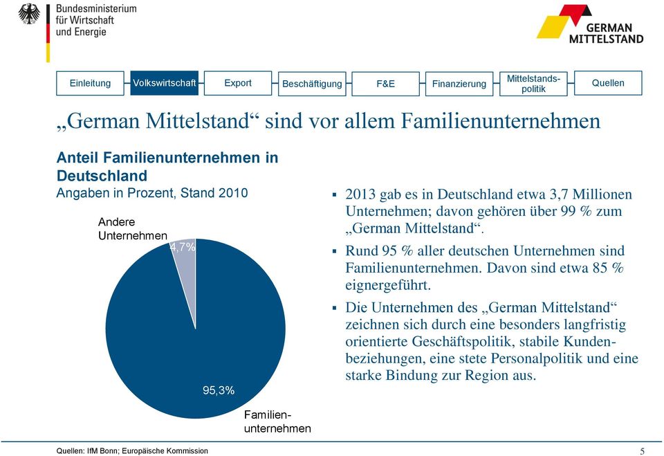 Rund 95 % aller deutschen Unternehmen sind Familienunternehmen. Davon sind etwa 85 % eignergeführt.