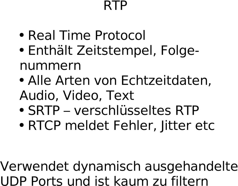 verschlüsseltes RTP RTCP meldet Fehler, Jitter etc