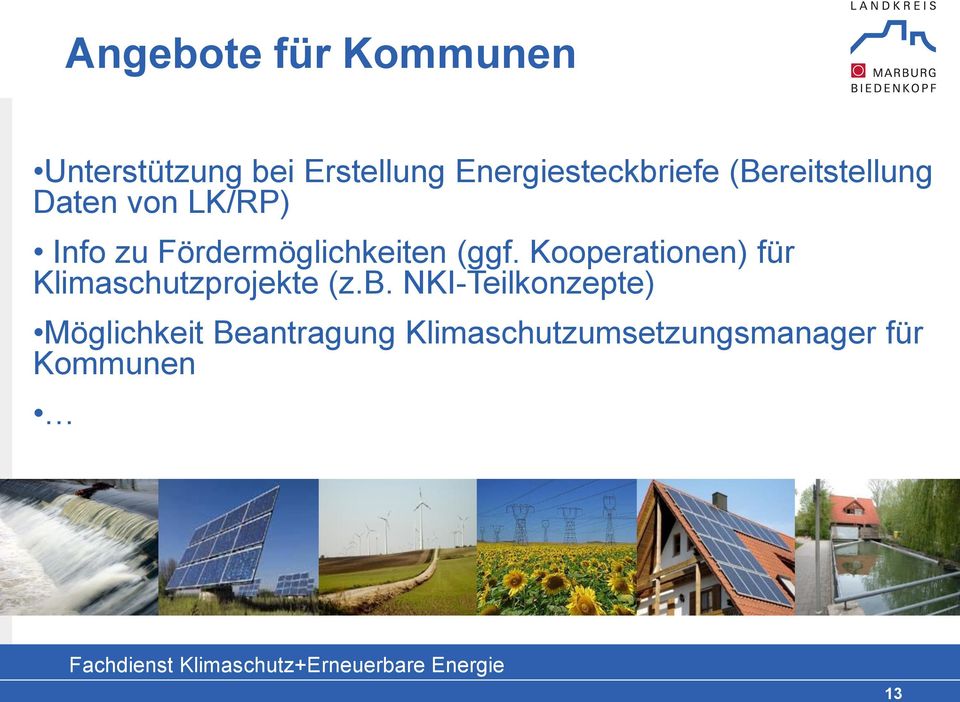 Kooperationen) für Klimaschutzprojekte (z.b.