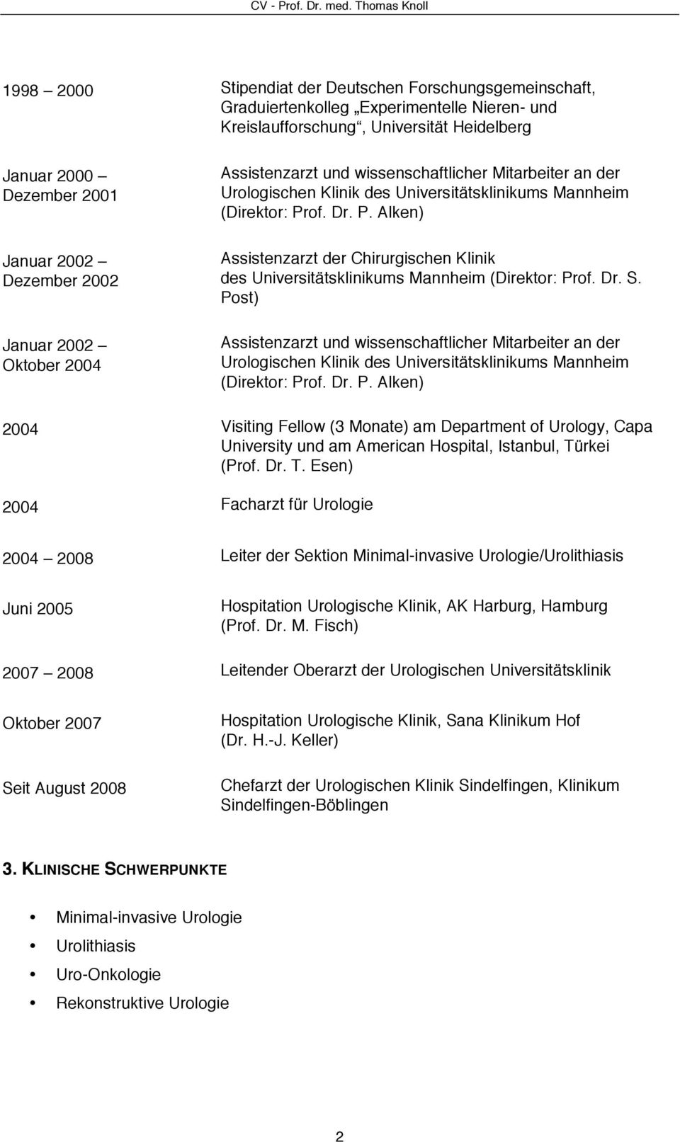 of. Dr. P. Alken) Assistenzarzt der Chirurgischen Klinik des Universitätsklinikums Mannheim (Direktor: Prof. Dr. S.