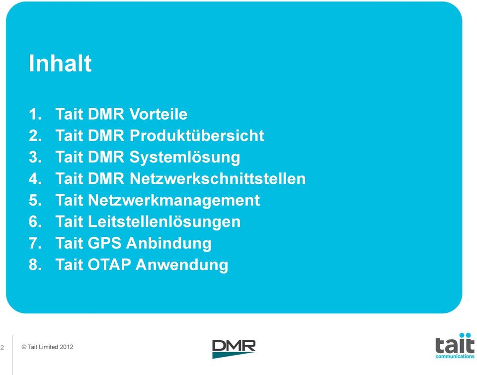 Tait DMR Netzwerkschnittstellen 5.