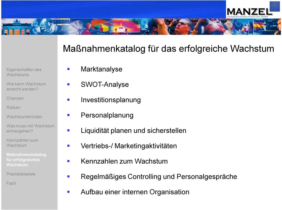 Personalplanung Liquidität planen und sicherstellen Vertriebs-/