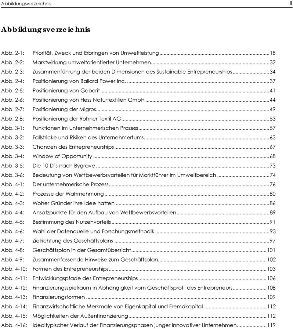 2-6: Positionierung von Hess Naturtextilien GmbH...44 Abb. 2-7: Positionierung der Migros...49 Abb. 2-8: Positionierung der Rohner Textil AG...53 Abb. 3-1: Funktionen im unternehmerischen Prozess.