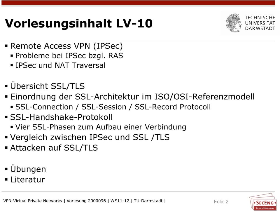 ISO/OSI-Referenzmodell SSL-Connection / SSL-Session / SSL-Record Protocoll