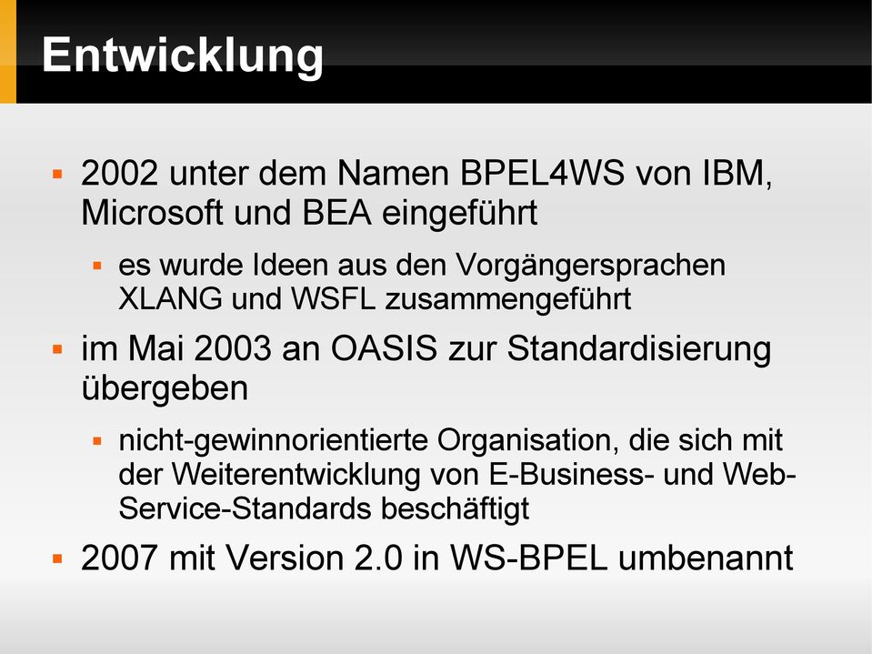 Standardisierung übergeben nicht-gewinnorientierte Organisation, die sich mit der