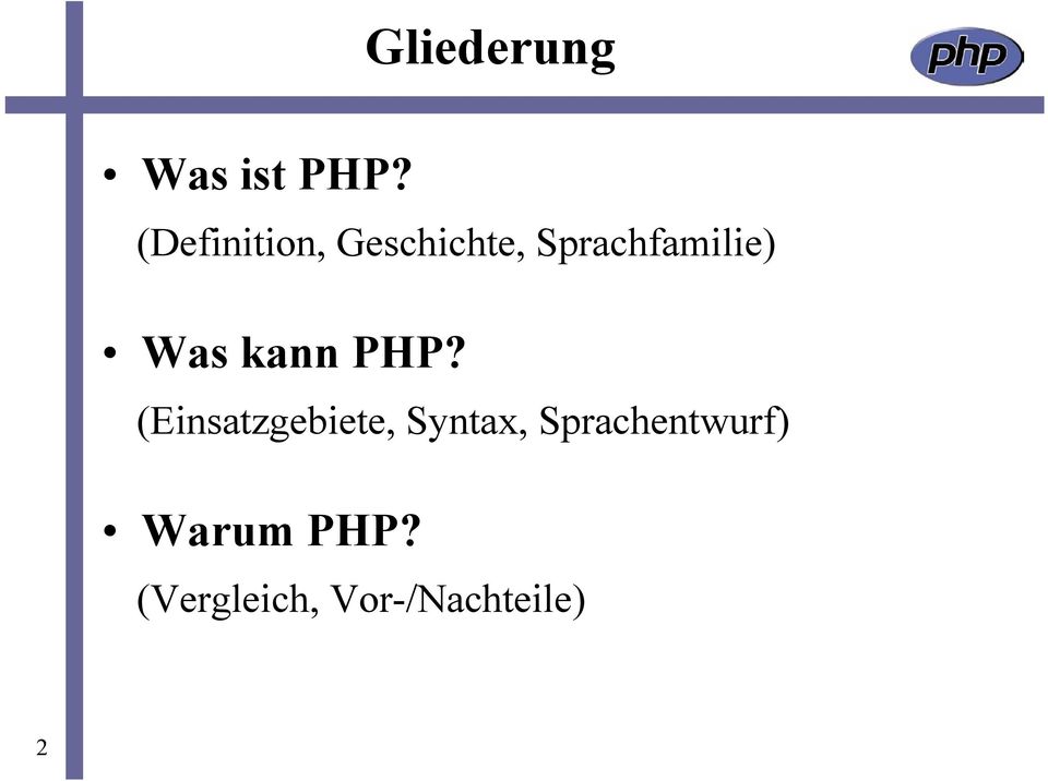 Sprachfamilie) Was kann PHP?