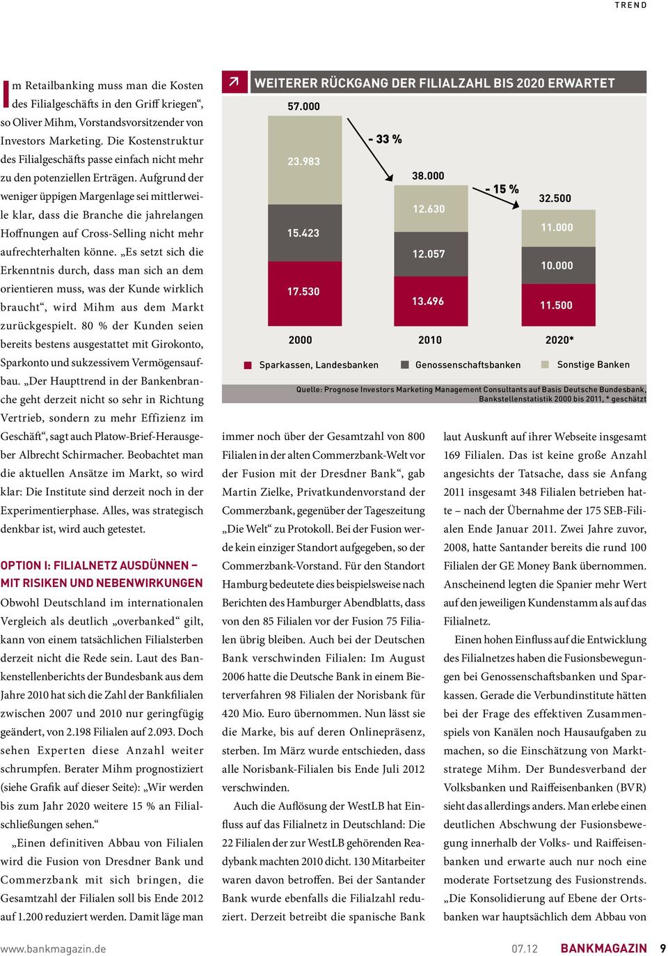 Aufgrund der weniger üppigen Margenlage sei mittlerweile klar, dass die Branche die jahrelangen Hoffnungen auf Cross-Selling nicht mehr aufrechterhalten könne.