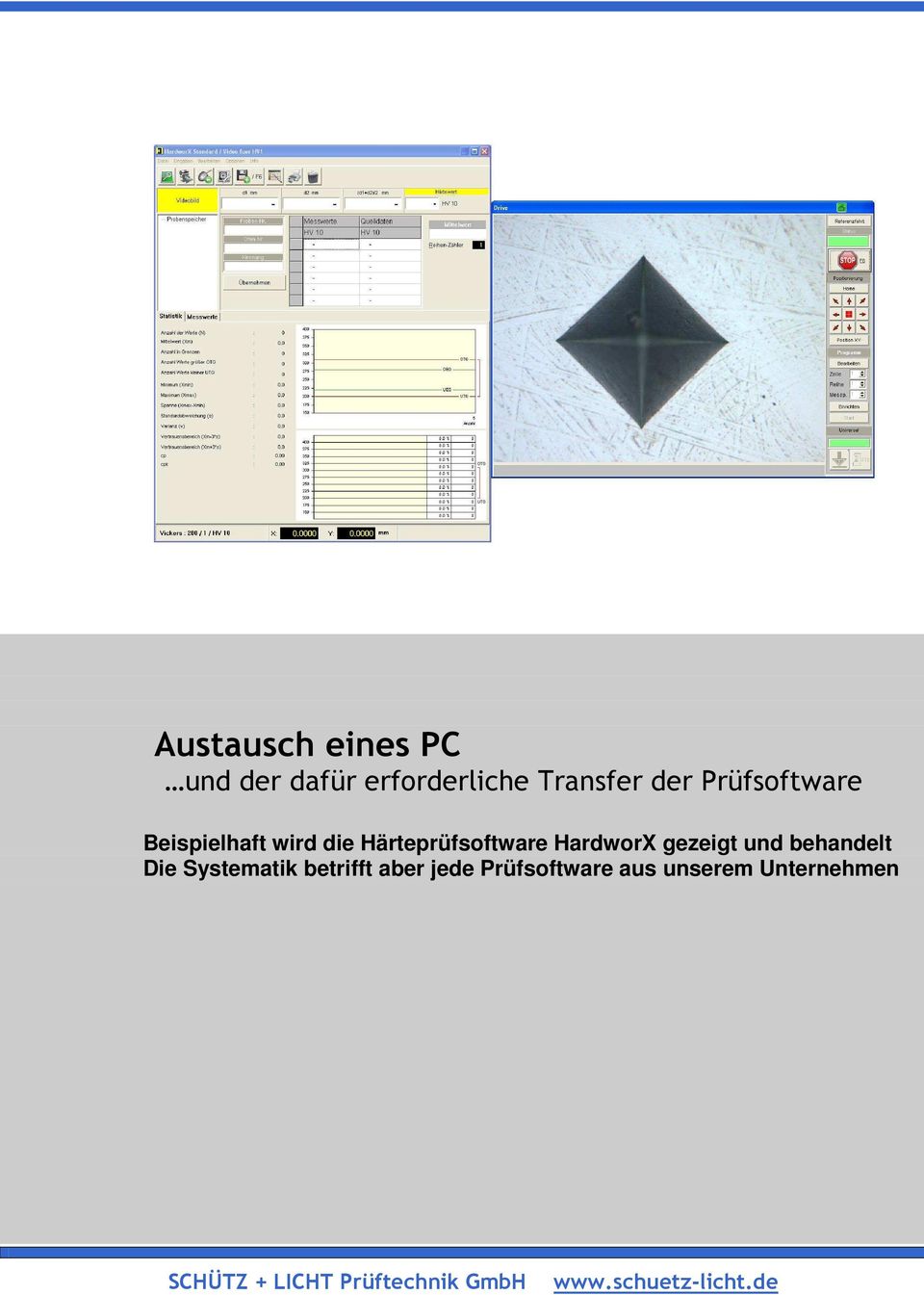 Härteprüfsoftware HardworX gezeigt und behandelt Die