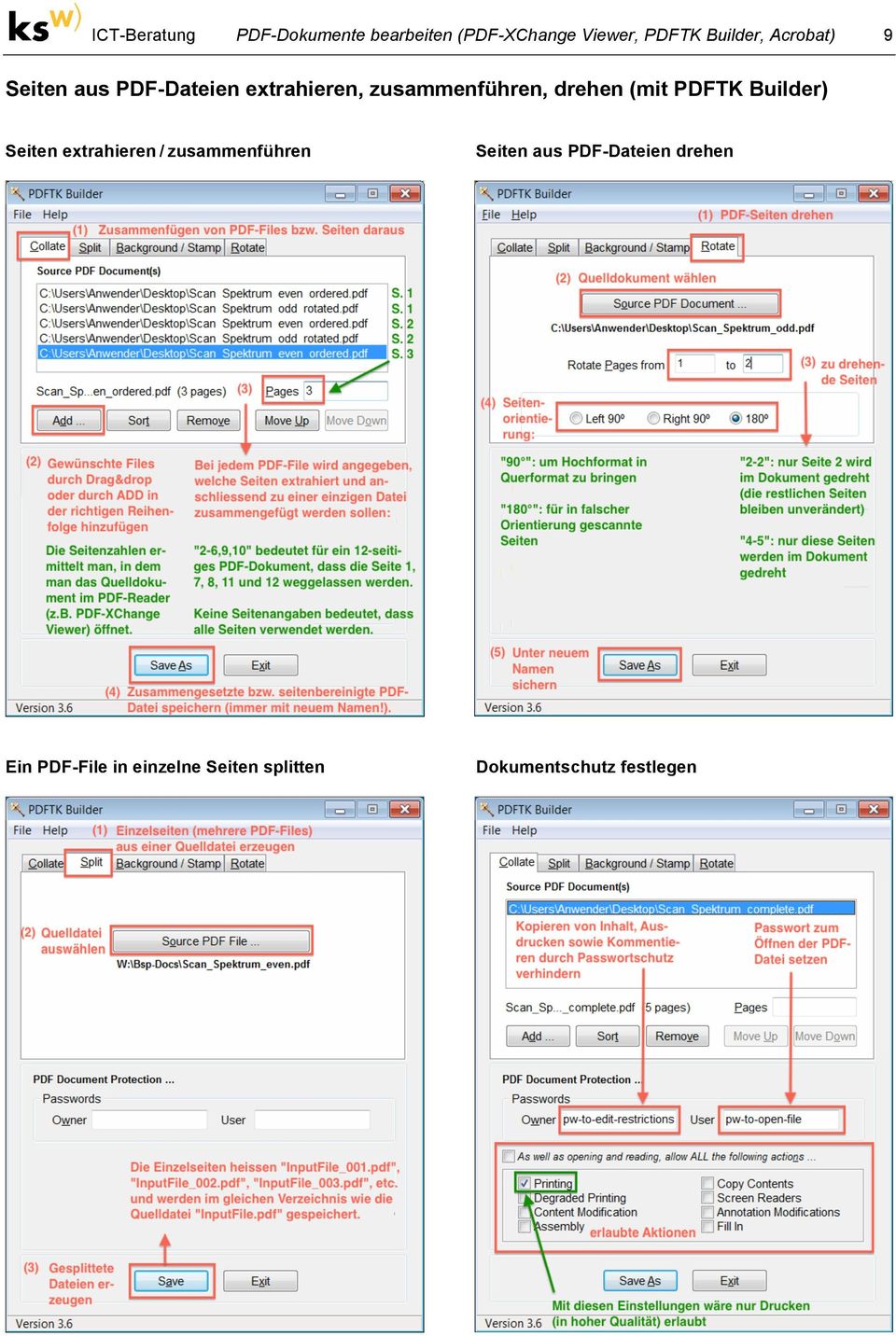 (mit PDFTK Builder) Seiten extrahieren / zusammenführen Seiten aus