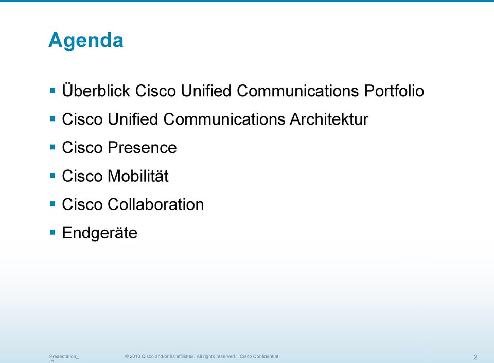 Communications Architektur Cisco