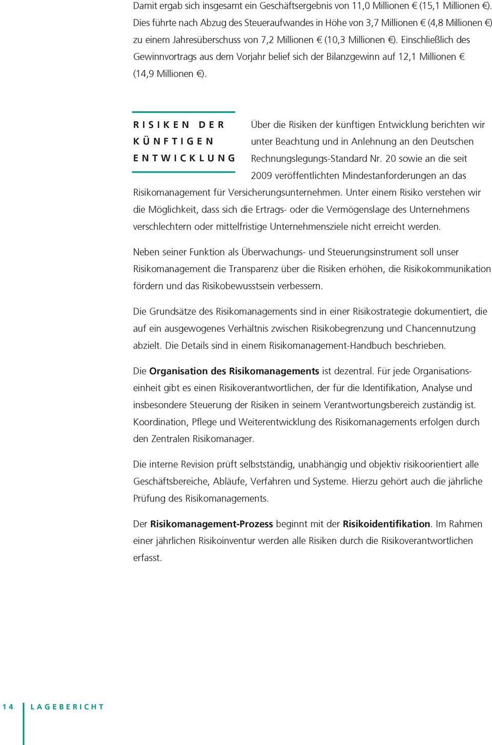 Einschließlich des Gewinnvortrags aus dem Vorjahr belief sich der Bilanzgewinn auf 12,1 Millionen (14,9 Millionen ).