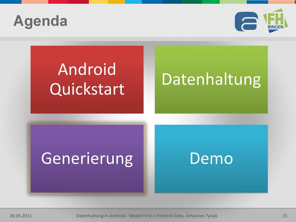 05.2011 Datenhaltung in Android -